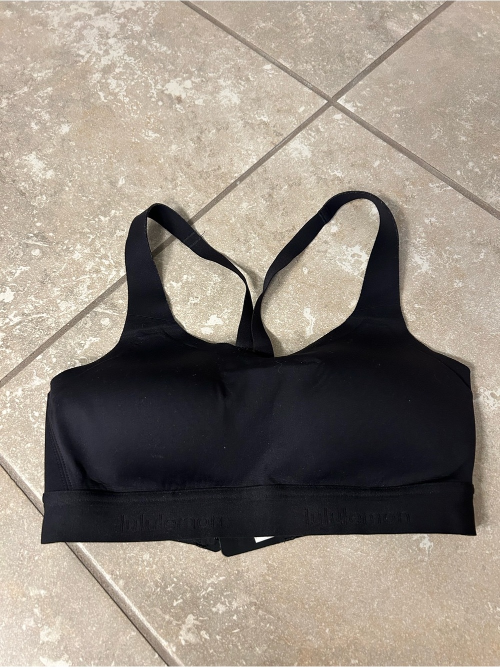 Seamless Black Racerback Sports bra size 2 (B1)